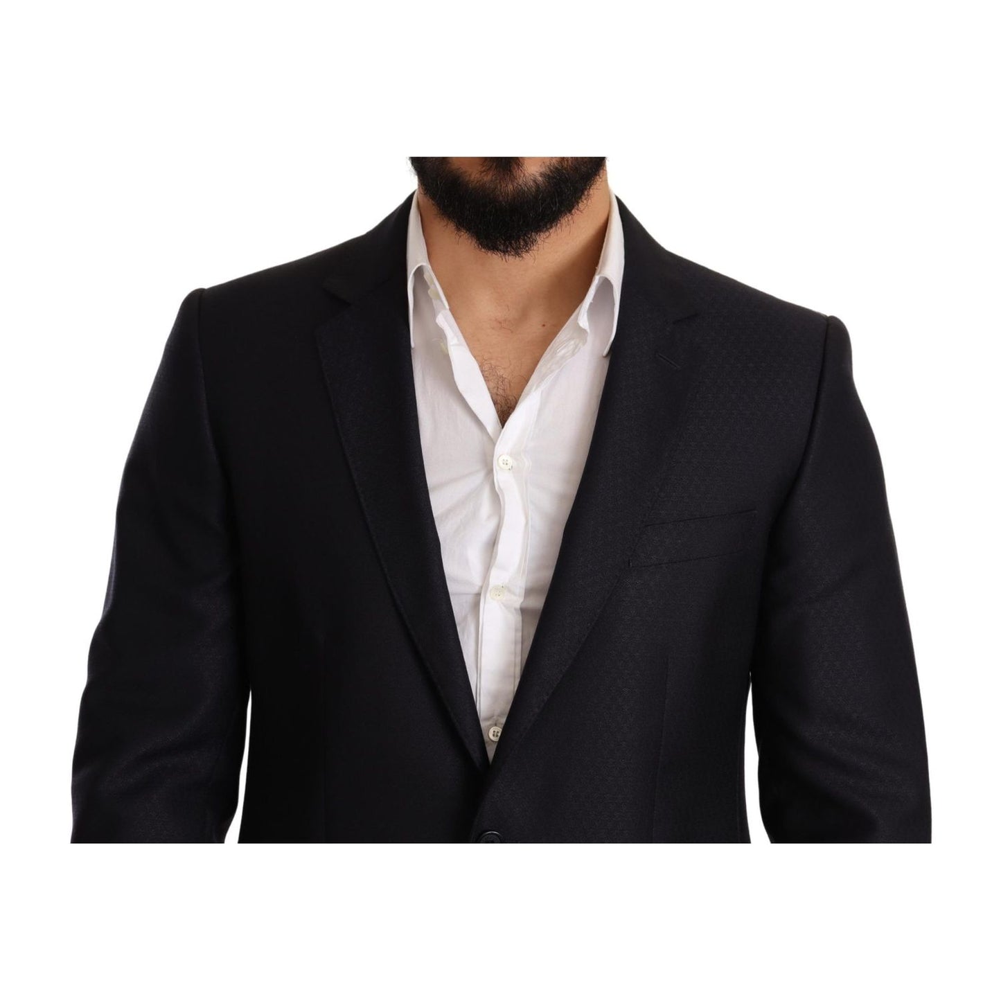 Dolce & Gabbana Blue Pattern MARTINI SLIM FIT 2 Piece Suit