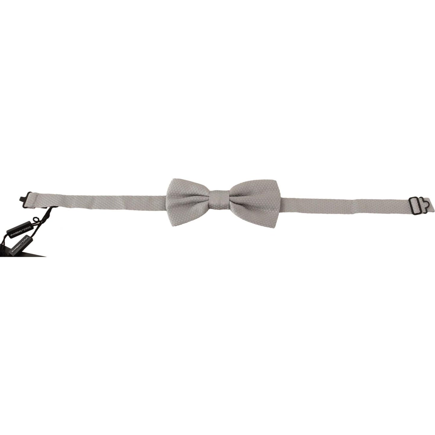 Dolce & Gabbana Silver Gray 100% Silk Adjustable Neck Papillon Bow Tie 1728,67345645728,Accessories,Bowties - Ties and Formal Accessories - Accessories,Dolce & Gabbana,Gray,Material: 100% Silk,Men,Men - Accessories,New with tags,Ties & Bowties - Men - Acc