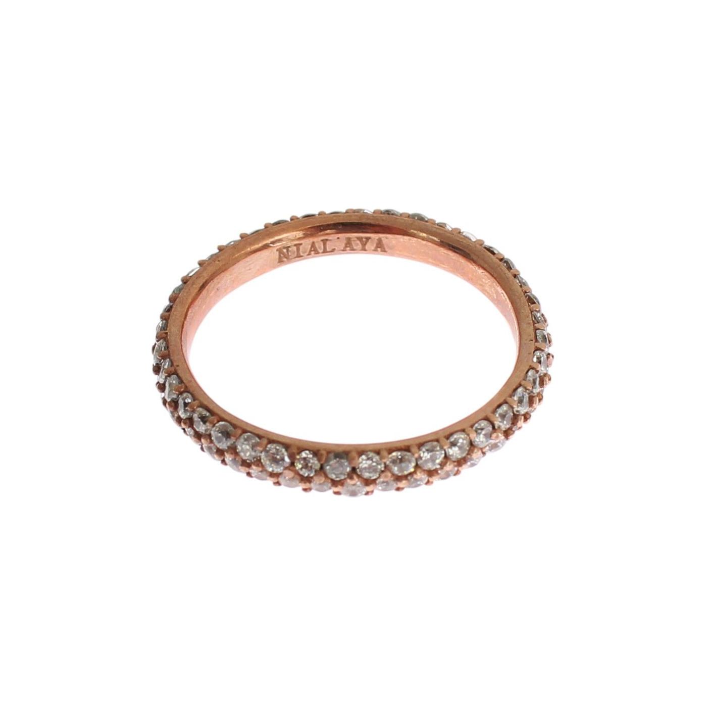Nialaya Pink Gold 925 Silver Clear CZ Ring 1728,5,67345645728,Accessories,Category - Jewellery,clear CZ Crystals,EU57 | US8,Jewellery - Accessories,Jewelry,Material: Pink 18K Gold plated 925 Sterling Silver,Men,New with tags,Nialaya,Pink,Rings - Jewellery