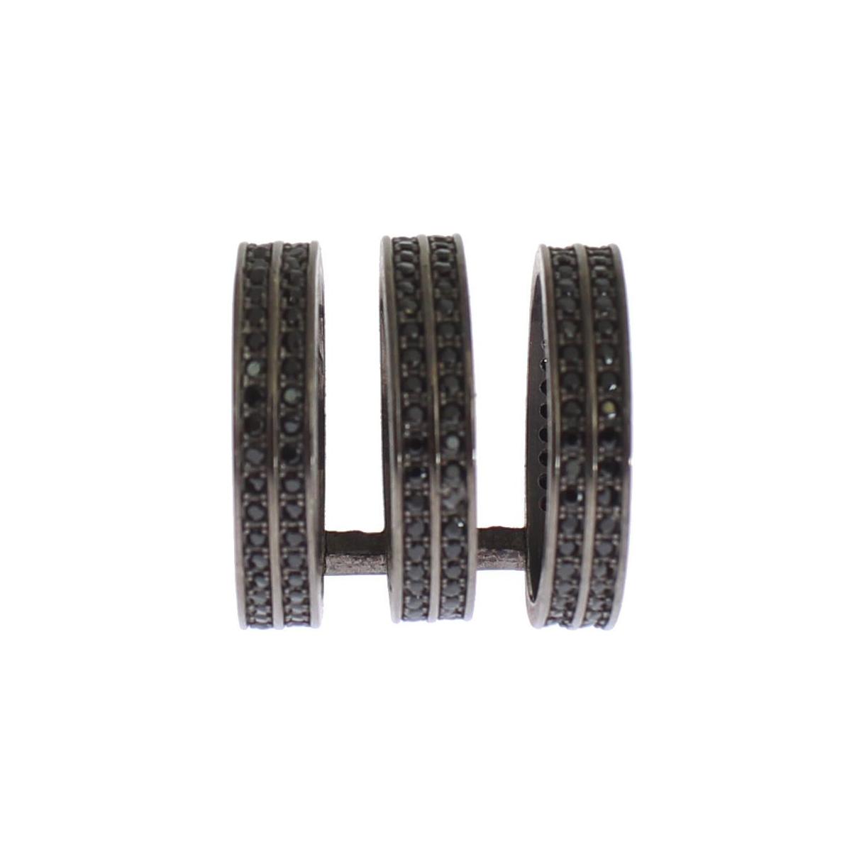 Nialaya Black CZ Rhodium 925 Silver Ring 1728,67345645728,Accessories,Black,black CZ Crystals,Category - Jewellery,EU50 | US5,Jewellery - Accessories,Jewelry,Material: Rhodium 925 Sterling Silver,Men,New with tags,Nialaya,Rings - Jewellery - Accessories,R