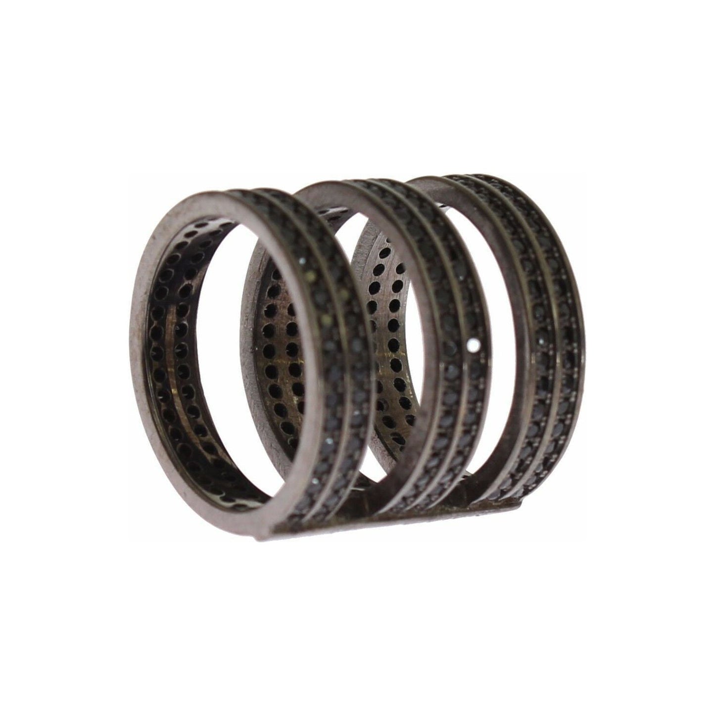 Nialaya Black CZ Rhodium 925 Silver Ring 1728,67345645728,Accessories,Black,black CZ Crystals,Category - Jewellery,EU50 | US5,Jewellery - Accessories,Jewelry,Material: Rhodium 925 Sterling Silver,Men,New with tags,Nialaya,Rings - Jewellery - Accessories,R
