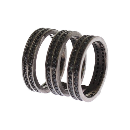 Nialaya Black CZ Rhodium 925 Silver Ring 1728,67345645728,Accessories,Black,black CZ Crystals,Category - Jewellery,EU50 | US5,Jewellery - Accessories,Jewelry,Material: Rhodium 925 Sterling Silver,Men,New with tags,Nialaya,Rings - Jewellery - Accessories,R