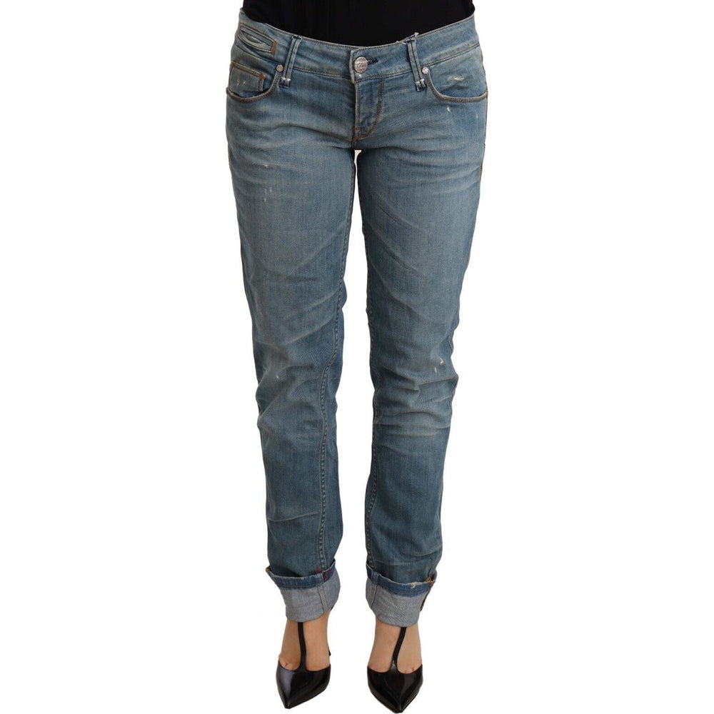 Acht Chic Washed Cotton Denim with Folded Hem Jeans & Pants Acht Dim Gray