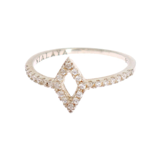 Nialaya Silver Rhombus Womens Clear CZ 925 Silver Ring 1728,67345645728,Accessories,Category - Jewellery,CZ crystals,EU52 | US6,Jewellery - Accessories,Jewelry,Material: 925 Sterling Silver,Men,New with tags,Nialaya,Rings - Jewellery - Accessories,Rings -