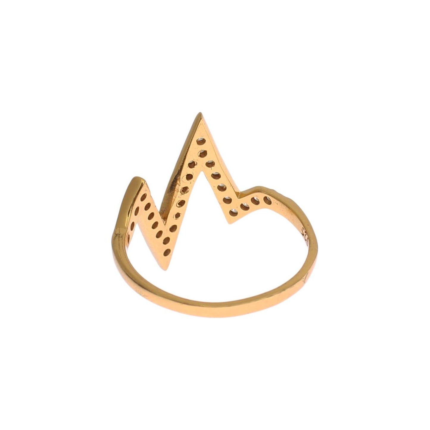 Nialaya Gold 925 Silver Womens Clear CZ 18K Ring 1728,67345645728,Accessories,Category - Jewellery,clear CZ Crystals,EU47 | US4,Gold,Jewellery - Accessories,Jewelry,Material: 18K gold plated 925 Sterling Silver,Men,New with tags,Nialaya,Rings - Jewellery