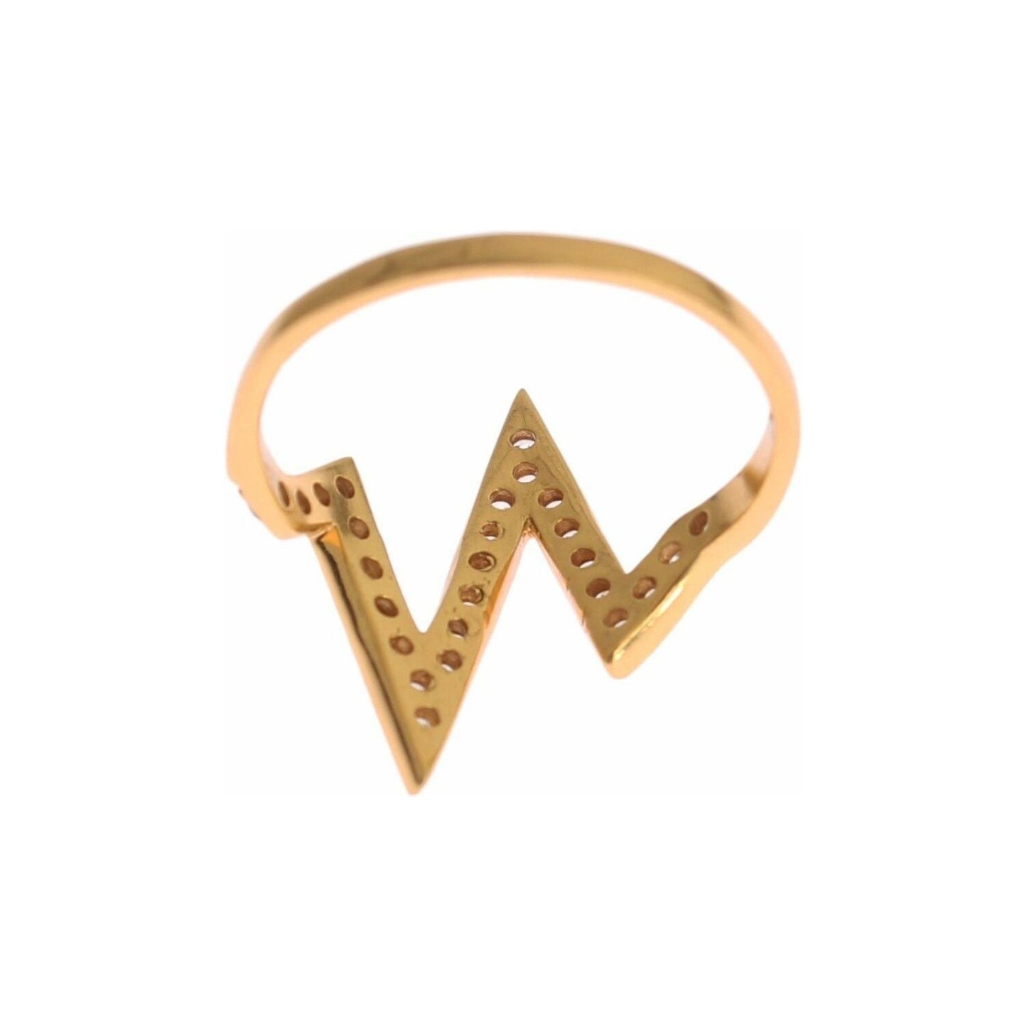 Nialaya Gold 925 Silver Womens Clear CZ 18K Ring 1728,67345645728,Accessories,Category - Jewellery,clear CZ Crystals,EU47 | US4,Gold,Jewellery - Accessories,Jewelry,Material: 18K gold plated 925 Sterling Silver,Men,New with tags,Nialaya,Rings - Jewellery
