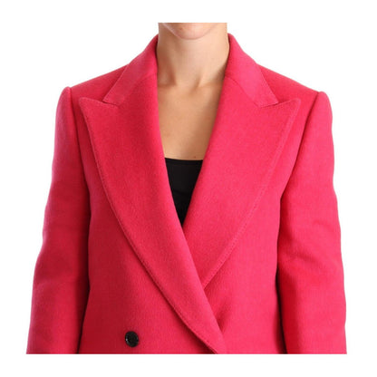 Dolce & Gabbana Pink Double Breasted Trenchcoat Jacket1728,25% Cashmere,67345645728,Clothing,Dolce & Gabbana,IT38|XS,Jackets & Coats - Clothing,Jackets & Coats - Women - Clothing,Material: 75% Virgin Wool,New with tags,Pink,Trench Coats - Jackets & Coats