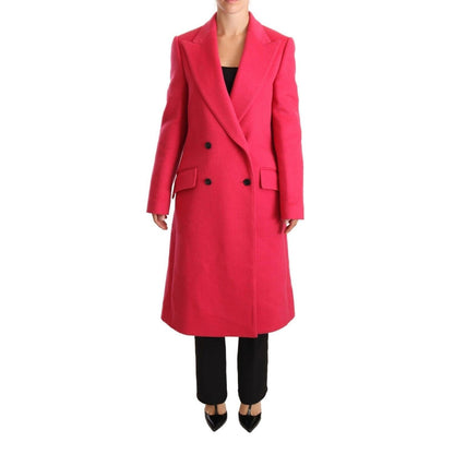 Dolce & Gabbana Pink Double Breasted Trenchcoat Jacket1728,25% Cashmere,67345645728,Clothing,Dolce & Gabbana,IT38|XS,Jackets & Coats - Clothing,Jackets & Coats - Women - Clothing,Material: 75% Virgin Wool,New with tags,Pink,Trench Coats - Jackets & Coats