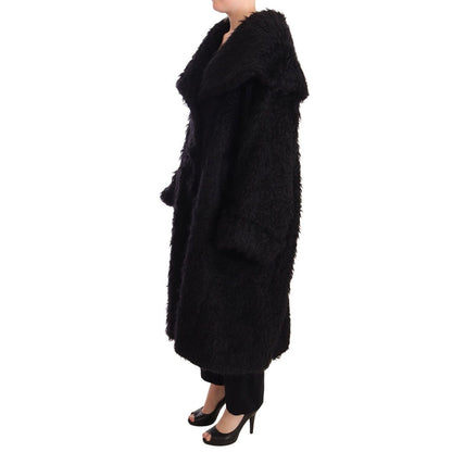Dolce & Gabbana Black Mohair Fur Cape Trench Coat Jacket16% Nylon,1728,18% Wool,67345645728,Black,Clothing,Dolce & Gabbana,IT40 | M,Jackets & Coats - Clothing,Jackets & Coats - Women - Clothing,Material: 66% Mohair,New with tags,Trench Coats - Jackets & C