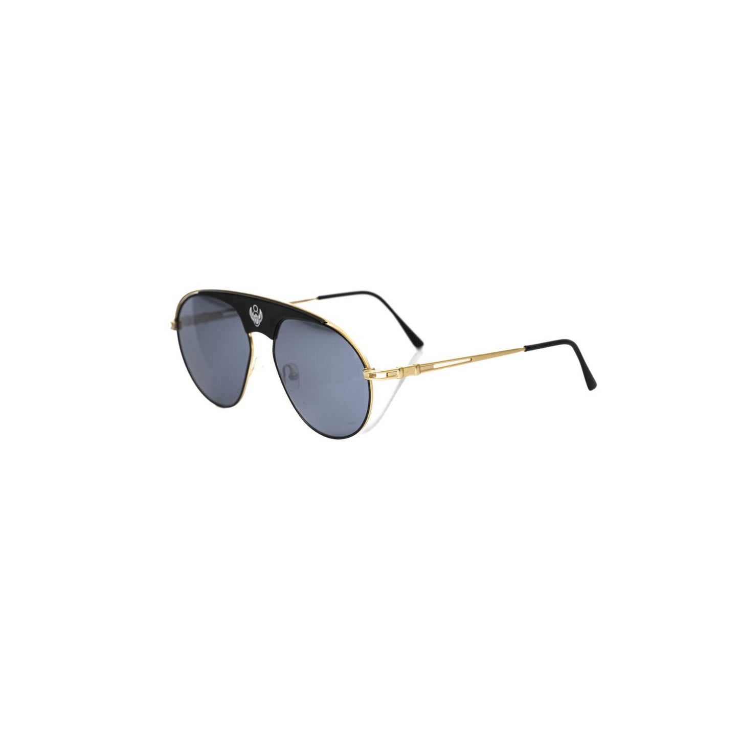 Frankie Morello Black Metallic Men's Sunglass Shield