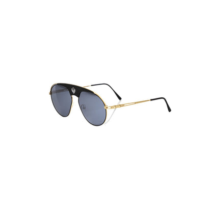 Frankie Morello Black Metallic Men's Sunglass Shield