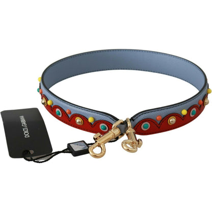 Dolce & Gabbana Blue and red Shoulder Strap Leather Blue Handbag Accessory 1728,67345645728,Accessories,Bags,Blue,Dolce & Gabbana,Material: 100% Leather,Men,Men - Accessories,New with tags,Other - Men - Accessories,Shoulder Straps - Bags