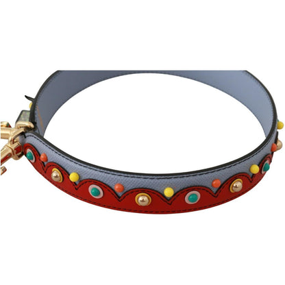 Dolce & Gabbana Blue and red Shoulder Strap Leather Blue Handbag Accessory 1728,67345645728,Accessories,Bags,Blue,Dolce & Gabbana,Material: 100% Leather,Men,Men - Accessories,New with tags,Other - Men - Accessories,Shoulder Straps - Bags