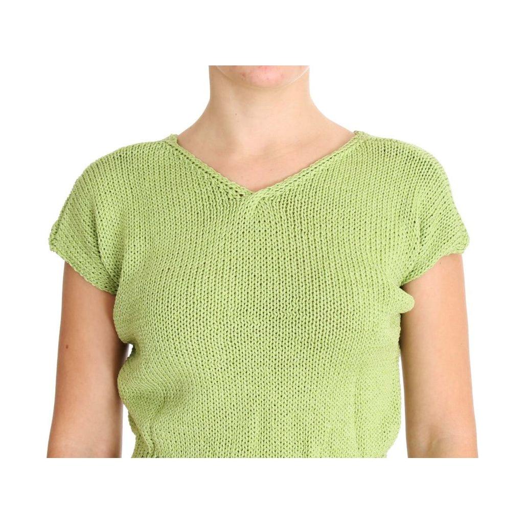 PINK MEMORIES Green Cotton Blend Knitted Sweater