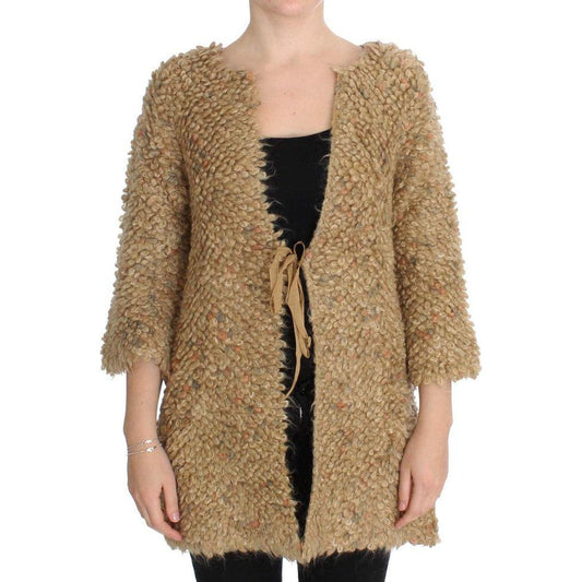 PINK MEMORIES Beige Wool Blend Cape Sweater