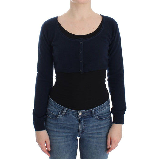 Ermanno Scervino Blue Cashmere Cardigan Sweater