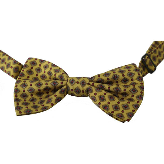 Dolce & Gabbana Yellow Pattern Silk Adjustable Neck Tie 1728,67345645728,Accessories,Bowties - Ties and Formal Accessories - Accessories,Dolce & Gabbana,Material: 100% Silk,Men,Men - Accessories,New with tags,Ties & Bowties - Men - Accessories,Ties and Fo