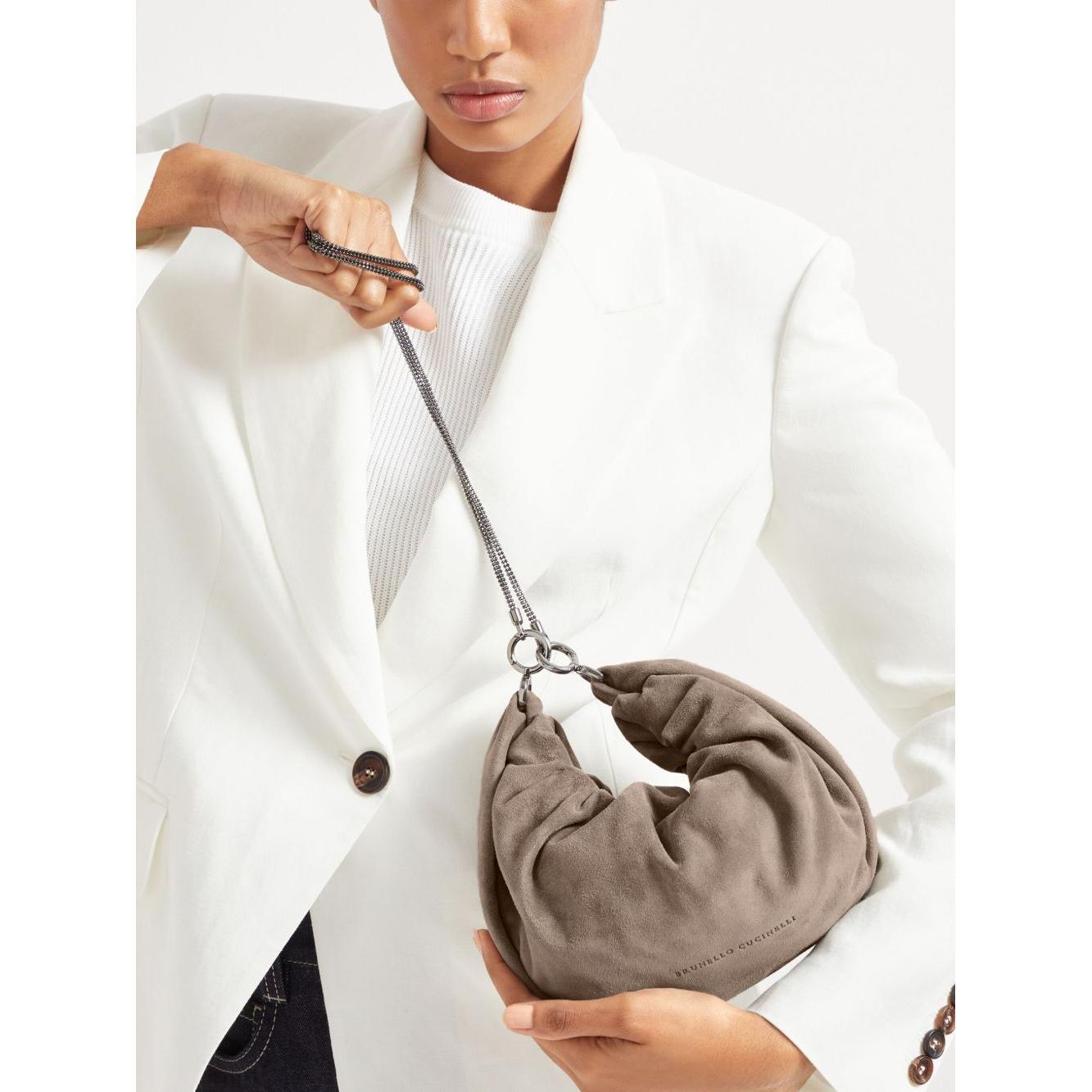 Brunello Cucinelli Suede Brioche Hobo bag
