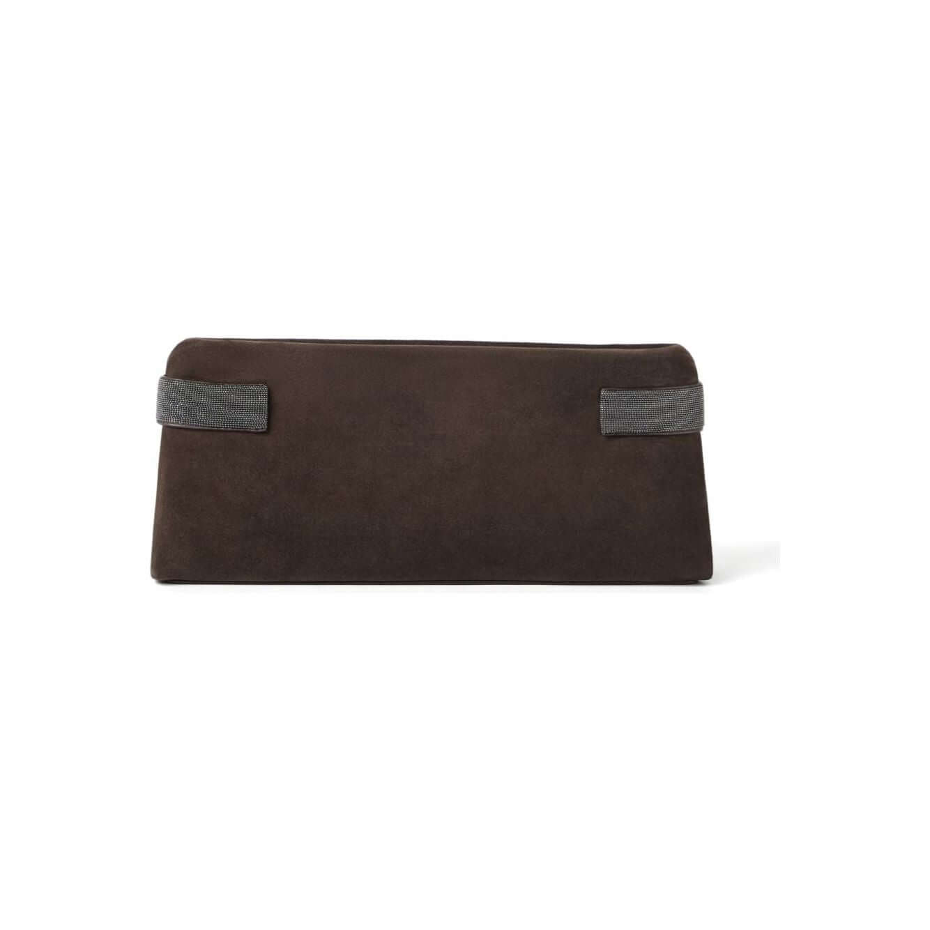 Brunello Cucinelli Essence pouch bag in suede with precious bands MBDLD2746PC7284-AI25