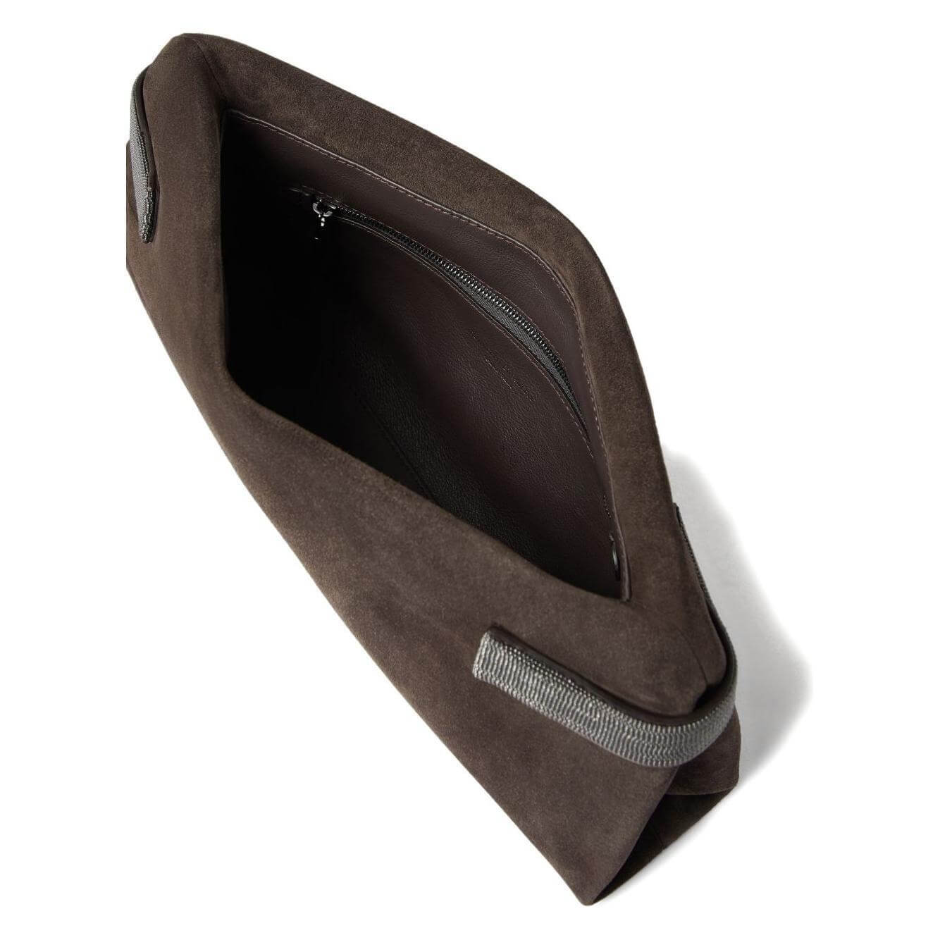 Brunello Cucinelli Essence pouch bag in suede with precious bands MBDLD2746PC7284-AI25