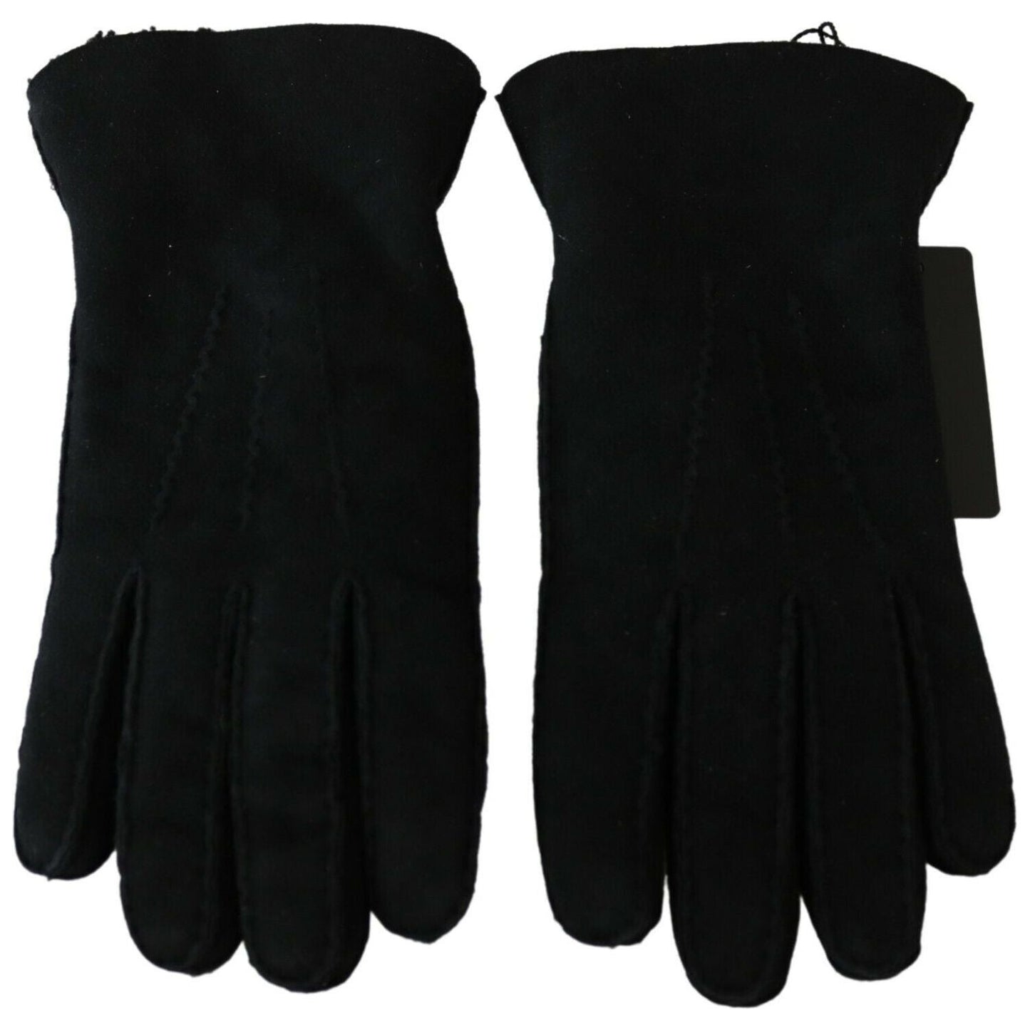 Dolce & Gabbana Black Leather Motorcycle Biker Mitten Gloves 1728,67345645728,8.5|S,Accessories,Black,Dolce & Gabbana,Gloves - Accessories,Gloves - Men - Accessories,Material: Leather,Men,Men - Accessories,New with tags