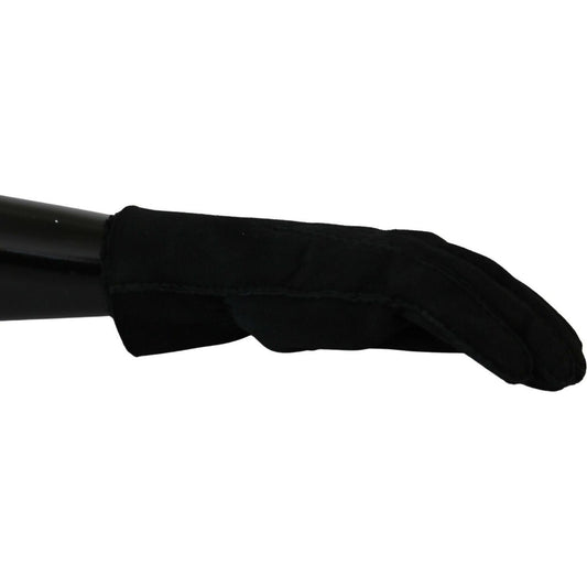 Dolce & Gabbana Black Leather Motorcycle Biker Mitten Gloves 1728,67345645728,8.5|S,Accessories,Black,Dolce & Gabbana,Gloves - Accessories,Gloves - Men - Accessories,Material: Leather,Men,Men - Accessories,New with tags