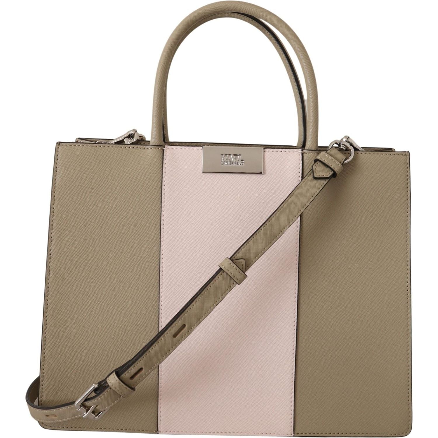 Karl Lagerfeld Sage Green Polyurethane Tote Shoulder Bag