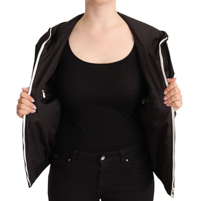 Dolce & Gabbana Black Polyester Hooded Bomber Full Zip Jacket1728,67345645728,Black,Bombers - Jackets & Coats - Clothing,Clothing,Dolce & Gabbana,IT40|S,IT46|XL,Jackets & Coats - Clothing,Jackets & Coats - Women - Clothing,Material: 100% Polyester,New wit