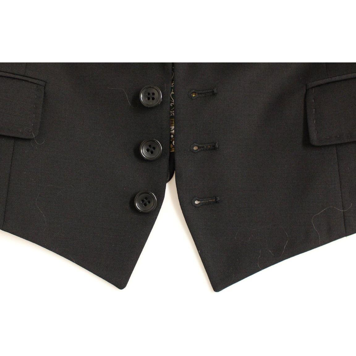 Dolce & Gabbana Black Silk Scarf Back Blazer Jacket1% elastane,1728,40% silk,67345645728,Black,Blazers - Suits & Blazers - Clothing,Clothing,Dolce & Gabbana,IT40|S,Jackets & Coats - Clothing,Material: 59% wool,New with tags,Suits & Blazers - Clothing,Suit