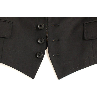 Dolce & Gabbana Black Silk Scarf Back Blazer Jacket1% elastane,1728,40% silk,67345645728,Black,Blazers - Suits & Blazers - Clothing,Clothing,Dolce & Gabbana,IT40|S,Jackets & Coats - Clothing,Material: 59% wool,New with tags,Suits & Blazers - Clothing,Suit