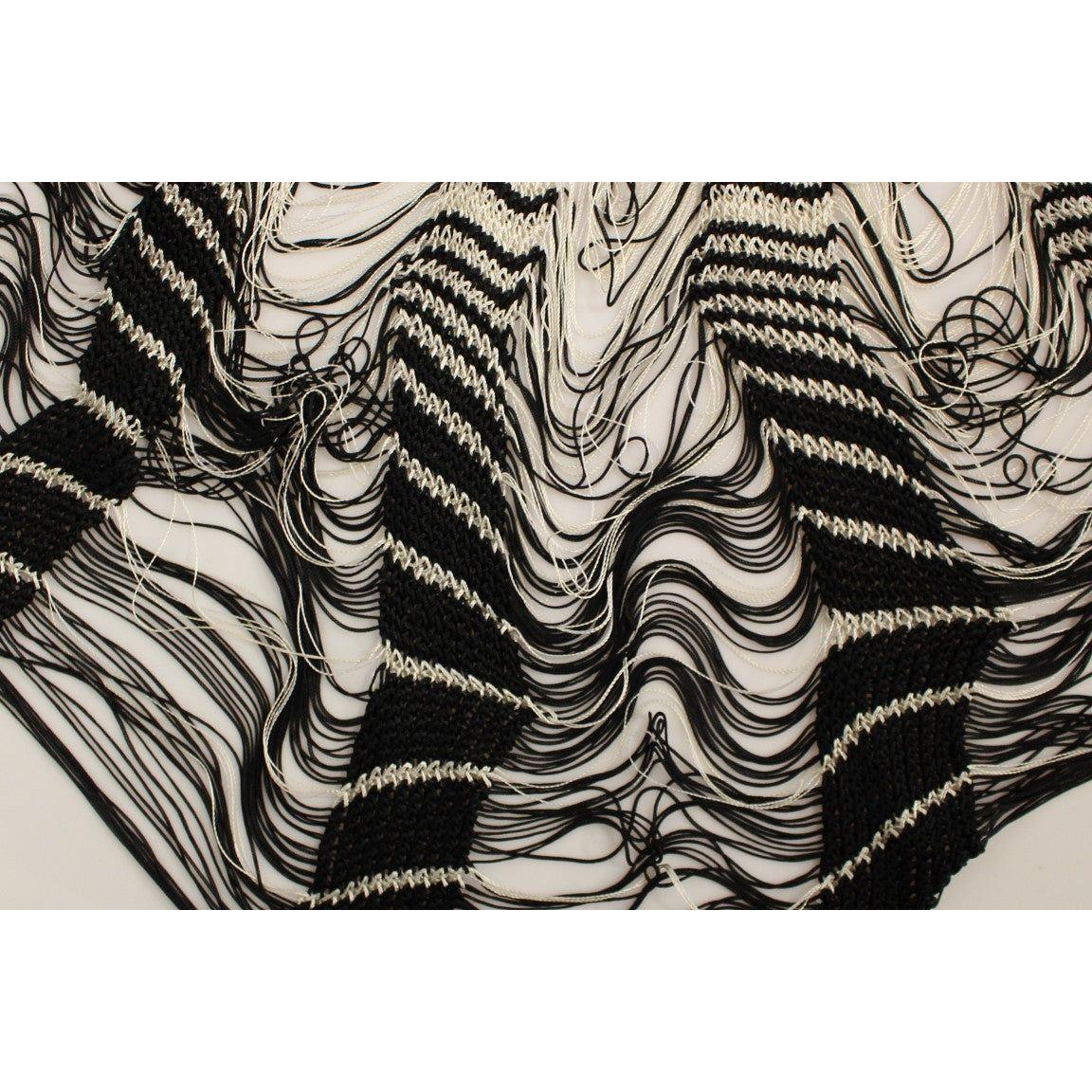 Alice Palmer White Black Knitted Assymetrical Skirt