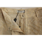 Zeyneptosun Exclusive Beige Brocade Above Knee Shorts Zeyneptosun Rosy Brown