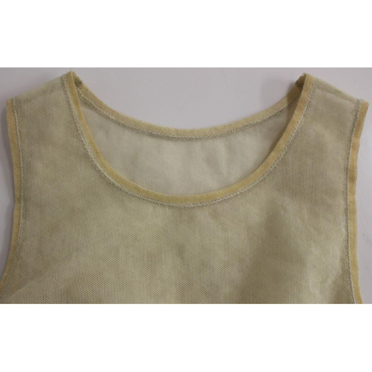Dolce & Gabbana Beige Sleeveless Cotton Top Tank Blouse GSS11435-1