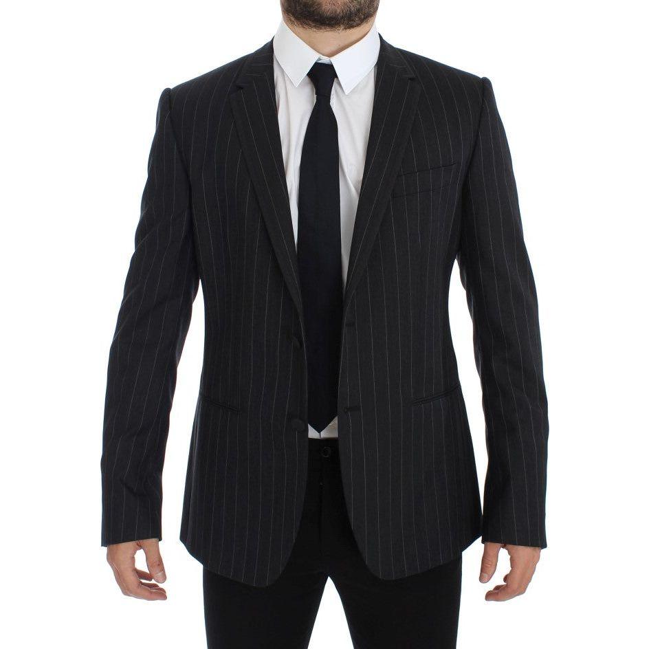 Dolce & Gabbana Gray Striped Slim Fit Wool Blazer1728,5% Virgin wool,67345645728,Blazers - Men - Clothing,Blazers - Suits & Blazers - Clothing,Clothing,Dolce & Gabbana,Gray,IT50 | L,Material: 95% Wool,Men,Men - Clothing,New with tags,Suits & Blazers - Clo