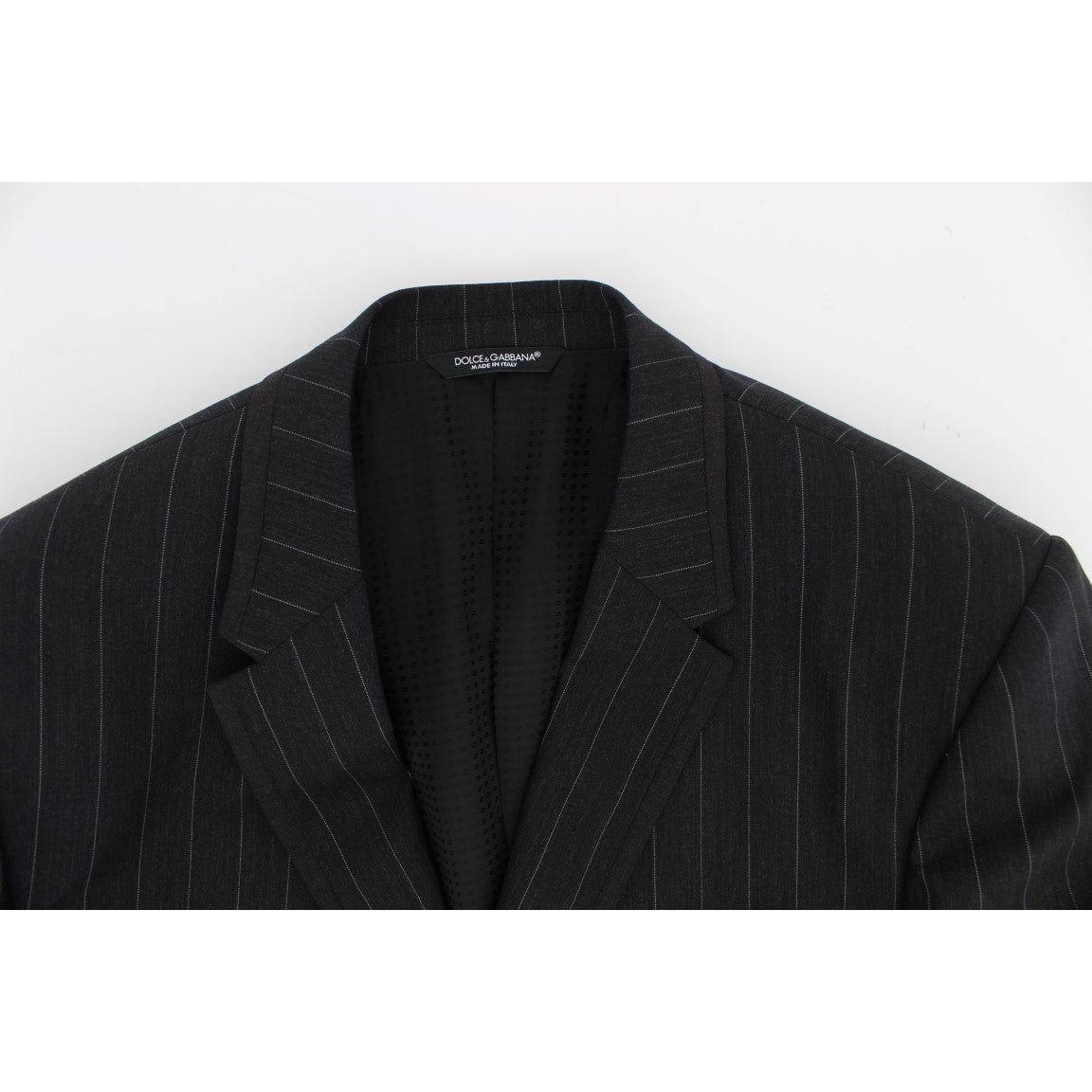 Dolce & Gabbana Gray Striped Slim Fit Wool Blazer1728,5% Virgin wool,67345645728,Blazers - Men - Clothing,Blazers - Suits & Blazers - Clothing,Clothing,Dolce & Gabbana,Gray,IT50 | L,Material: 95% Wool,Men,Men - Clothing,New with tags,Suits & Blazers - Clo