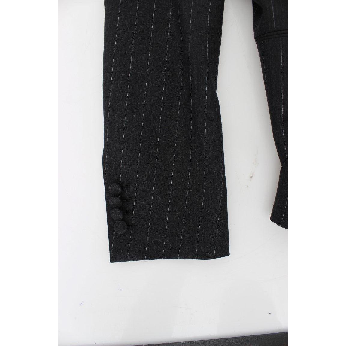 Dolce & Gabbana Gray Striped Slim Fit Wool Blazer1728,5% Virgin wool,67345645728,Blazers - Men - Clothing,Blazers - Suits & Blazers - Clothing,Clothing,Dolce & Gabbana,Gray,IT50 | L,Material: 95% Wool,Men,Men - Clothing,New with tags,Suits & Blazers - Clo