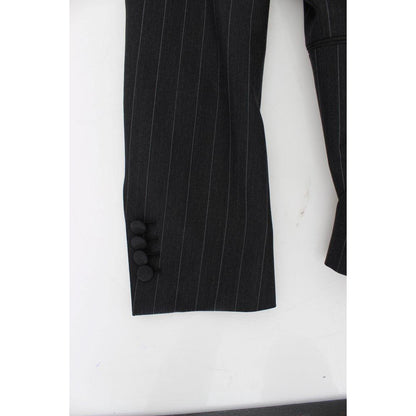 Dolce & Gabbana Gray Striped Slim Fit Wool Blazer1728,5% Virgin wool,67345645728,Blazers - Men - Clothing,Blazers - Suits & Blazers - Clothing,Clothing,Dolce & Gabbana,Gray,IT50 | L,Material: 95% Wool,Men,Men - Clothing,New with tags,Suits & Blazers - Clo