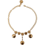 Dolce & Gabbana Gold Clock Statement Crystal Chain Necklace SMY100954
