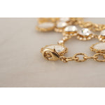 Dolce & Gabbana Gold Clock Statement Crystal Chain Necklace SMY100954