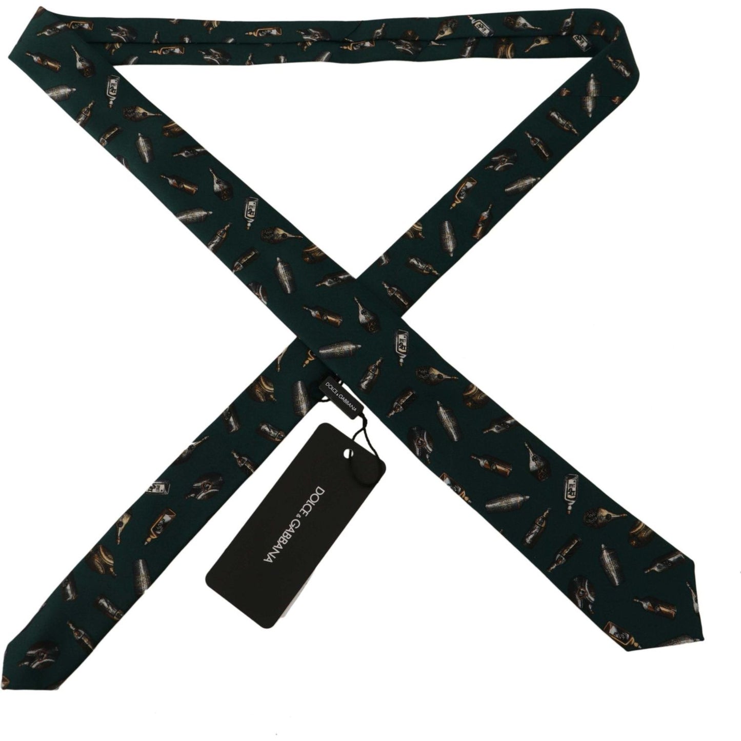 Dolce & Gabbana Black Bottle Fantasy Print Silk Adjustable Accessory Tie 1728,67345645728,Accessories,Black,Dolce & Gabbana,Material: 100% Silk,Men,Men - Accessories,New with tags,Ties & Bowties - Men - Accessories,Ties - Ties and Formal Accessories - Acc
