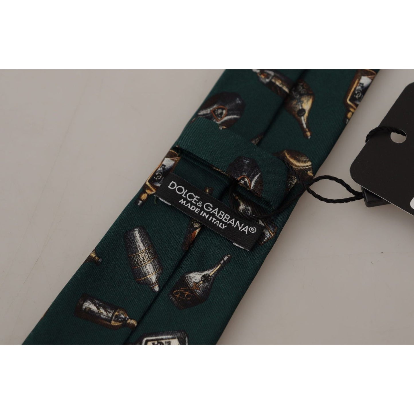 Dolce & Gabbana Black Bottle Fantasy Print Silk Adjustable Accessory Tie 1728,67345645728,Accessories,Black,Dolce & Gabbana,Material: 100% Silk,Men,Men - Accessories,New with tags,Ties & Bowties - Men - Accessories,Ties - Ties and Formal Accessories - Acc