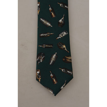 Dolce & Gabbana Black Bottle Fantasy Print Silk Adjustable Accessory Tie 1728,67345645728,Accessories,Black,Dolce & Gabbana,Material: 100% Silk,Men,Men - Accessories,New with tags,Ties & Bowties - Men - Accessories,Ties - Ties and Formal Accessories - Acc