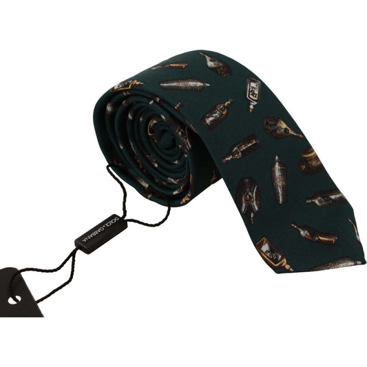 Dolce & Gabbana Black Bottle Fantasy Print Silk Adjustable Accessory Tie 1728,67345645728,Accessories,Black,Dolce & Gabbana,Material: 100% Silk,Men,Men - Accessories,New with tags,Ties & Bowties - Men - Accessories,Ties - Ties and Formal Accessories - Acc