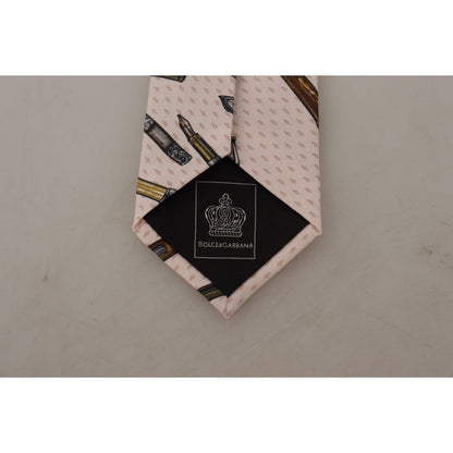 Dolce & Gabbana Pink Pen Dots Print 100% Silk Adjustable Neck Accessory Tie 1728,67345645728,Accessories,Dolce & Gabbana,Material: 100% Silk,Men,Men - Accessories,New with tags,Pink,Ties & Bowties - Men - Accessories,Ties - Ties and Formal Accessories - A