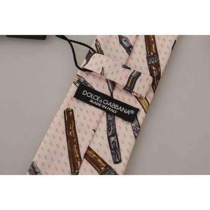 Dolce & Gabbana Pink Pen Dots Print 100% Silk Adjustable Neck Accessory Tie 1728,67345645728,Accessories,Dolce & Gabbana,Material: 100% Silk,Men,Men - Accessories,New with tags,Pink,Ties & Bowties - Men - Accessories,Ties - Ties and Formal Accessories - A