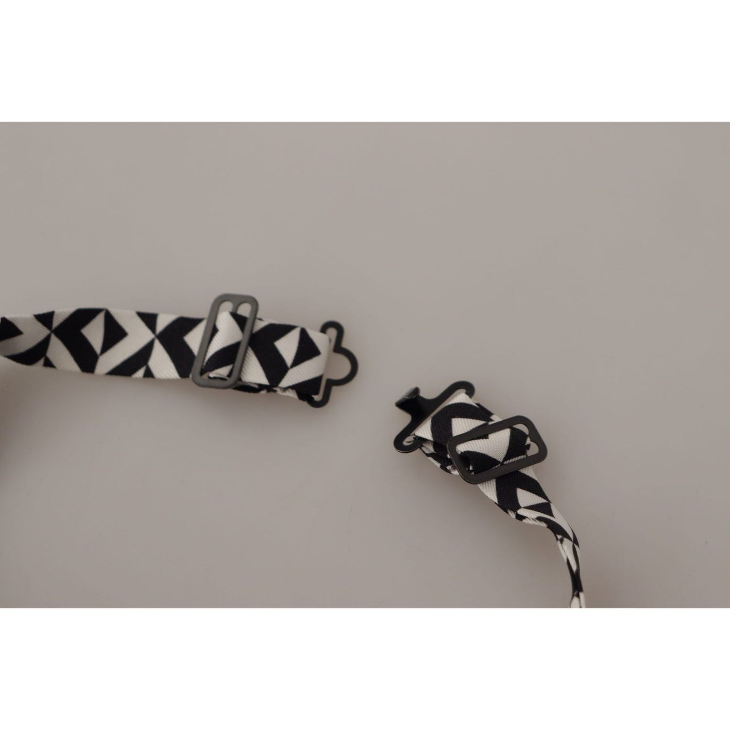 Dolce & Gabbana Black White Geometric 100% Silk Adjustable Accessory Tie 1728,67345645728,Accessories,Black,Dolce & Gabbana,Material: 100% Silk,Men,Men - Accessories,New with tags,Ties & Bowties - Men - Accessories,Ties - Ties and Formal Accessories - Acc
