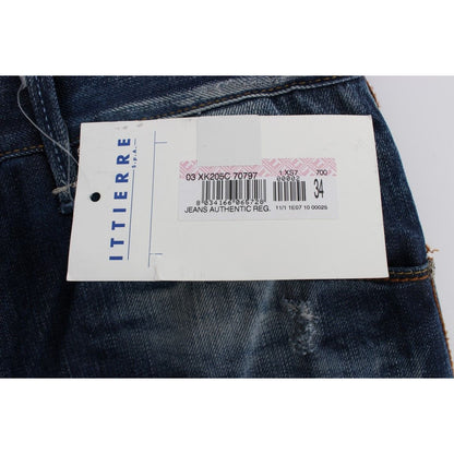 Acht Blue Wash Cotton Denim Regular Fit Jeans