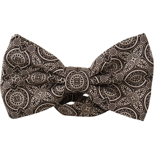 Dolce & Gabbana Black white 100% Silk Adjustable Neck Papillon Tie 1728,67345645728,Accessories,Black,Bowties - Ties and Formal Accessories - Accessories,Dolce & Gabbana,Material: 100% Silk,Men,Men - Accessories,New with tags,Ties & Bowties - Men - Access
