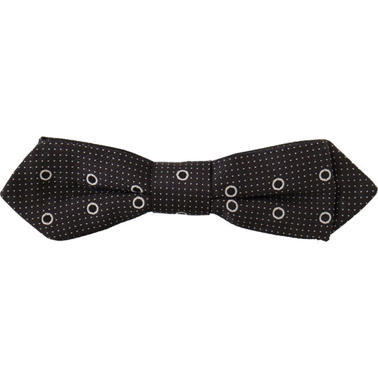 Dolce & Gabbana Black White Polka Dot 100% Silk Neck Papillon Tie 1728,67345645728,Accessories,Black,Bowties - Ties and Formal Accessories - Accessories,Dolce & Gabbana,Material: 100% Silk,Men,Men - Accessories,New with tags,Ties & Bowties - Men - Accesso
