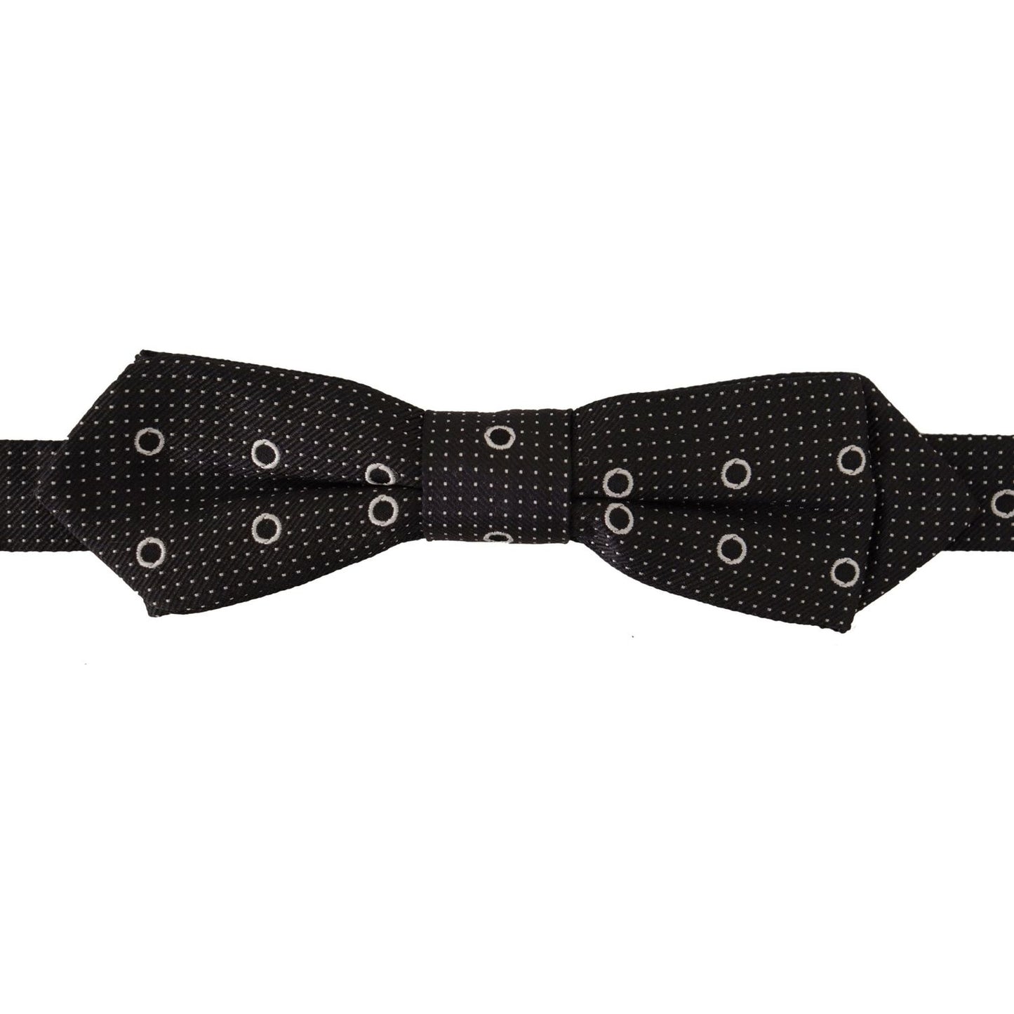 Dolce & Gabbana Black White Polka Dot 100% Silk Neck Papillon Tie
